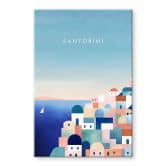 Glasbild Häuser von Santorini - Rivers 