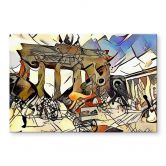 Glasbild Zamart - Kandinsky trifft Berlin Brandenburger Tor 