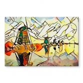 Glasbild Zamart - Kandinsky trifft Niederlande Windmühlen 