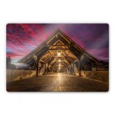 Glasbild Huber - Old Wooden Bridge 