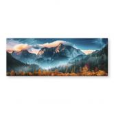 Glasbild Herbstliche Landschaft am Gipfel Triglav in den Julischen Alpen - Panorama 