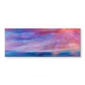 Glasbild Leuchtender Abendhimmel am Meer - Schmucker - Panorama 