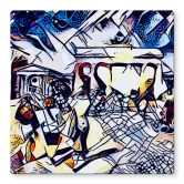 Glasbild Zamart - Kandinsky trifft Berlin Himmelblau - Quadratisch 