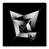 Glasbild Gong - 3D geometrische Formen - Quadratisch 