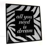 Wandbild All you need is dream - Silber Glitzer 