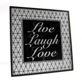 Wandbild Live-Laugh-Love - Silber Glitzer 