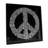 Wandbild Peace Zeichen - Silber Glitzer 