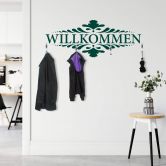 Wandtattoo Willkommen 2 + 4 Haken 