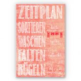 Wandbild Zeitplan - sortieren, waschen, falten, bügeln 