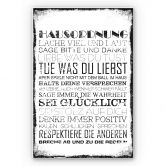 Leichtes Wandbild Hausordnung | mattes Finish 