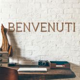 Træbogstaver - Benvenuti - Mahogni 