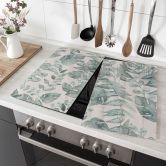 Herdabdeckplatte Dschungelblätter Aquarell Creme - Bloomery Decor 