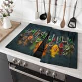 Stove cover plate Colorful variety of spices 