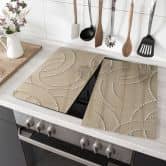 Dækplade til komfur Abstrakte ringe beige - Grande 