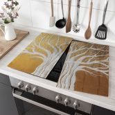 Stove cover plate white tree of life abstract - Grande 