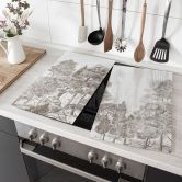 Herdabdeckplatte Wald mit Waldlandschaft in Beige - Ms Tiff 