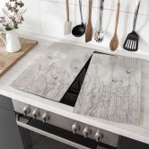 Herdabdeckplatte Wildblumenwiese mit Schmetterlingen im skandinavischen Design - Ms Tiff 