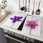 Stove cover plate Pink flowers 