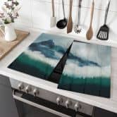 Afdekplaat voor fornuis Mistig landschap bij nacht - SpaceFrog Designs 