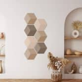 3D Hexagon - Alu-Dibond Braun Set (7er Set) 