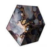 Hexagone à effet 3D - alu-Dibond Fredriksson - rose et doré 