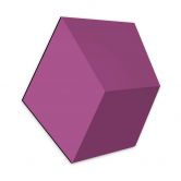 Hexagone à effet 3D - alu-Dibond magenta 