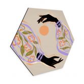 Hexagon Wandbild Arty Guava - Umarme die Sonne - Alu-Dibond 