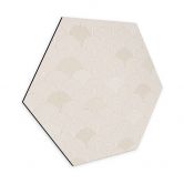Hexagon Wandbild Abstrakte Halbkreise in Soft Beige - Bloomery Decor - Alu-Dibond 