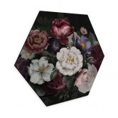 Hexagon Wandbild Elegantes Mandala in Sandgold - Bloomery Decor - Alu-Dibond 