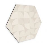 Hexagon Wandbild Halbkreise im Retro-Stil - Bloomery Decor - Alu-Dibond 