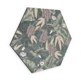 Hexagon Wandbild Kolibri im Tropenwald - Bloomery Decor - Alu-Dibond 
