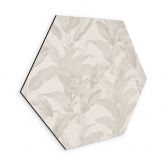 Tableaux Hexagonaux Urban Jungle Feuilles Tropicales Crème - Bloomery Decor - Alu-Dibond 