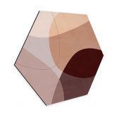Hexagon Dibond Abstracte vormen in warme aardetinten - Böhmer 