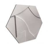 Hexagon Wandbild Abstrakte Strukturen in sanftem Beige - Böhmer - Alu-Dibond 