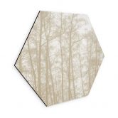 Hexagon Wandbild Stiller Winterwald - Böhmer - Alu-Dibond 