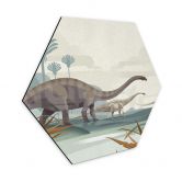 Hexagon - Alu-Dibond Braun - Diplodocus 