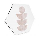 Hexagon Wandbild Geometrisches Gleichgewicht - Abstrakte Komposition - Costa - Alu-Dibond 