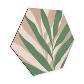 Hexagon Wandbild Tropische Zweige im sanften Farbspiel - Costa - Alu-Dibond 