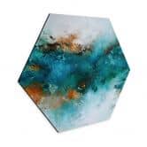 Hexagon Wandbild Gefrorenes Wasser - Fedrau - Alu-Dibond 