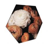 Wandbild FiguraNYC Photography - Ranunkeln Stillleben - Hexagon Alu-Dibond 