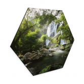Hexagone - alu-Dibond Cascade dans la forêt 