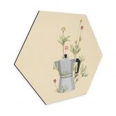Hexagon Wandbild Frida Floral Studio - Mokka Floral - Alu-Dibond 