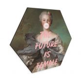Hexagon Wandbild Die Zukunft ist weiblich - Grace Digital Art - Alu-Dibond 