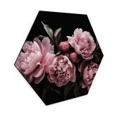 Hexagon Wandbild Pfingstrose rosé - Haase - Alu-Dibond 