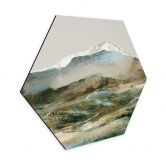 Hexagon Wandbild Berge Abstrakt - Hobday - Alu-Dibond 