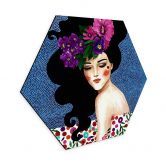 Hexagon Wandbild Flüsterndes Herz - Alu-Dibond - Hülya 