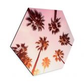 Hexagon Wandbild California Dreaming mit Palmen-Blick - Hugonnard - Alu-Dibond 