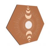 Hexagon Wandbild Mondzyklen - Sonne und Mond im Einklang - KsanaKalpa - Alu-Dibond 