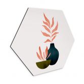 Wandbild Kubistika - Herbstliche Pflanzen - Hexagon Alu-Dibond 