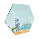 Hexagon Wandbild Strand von Dubai - Burj Al Arab - Rivers - Alu-Dibond 
